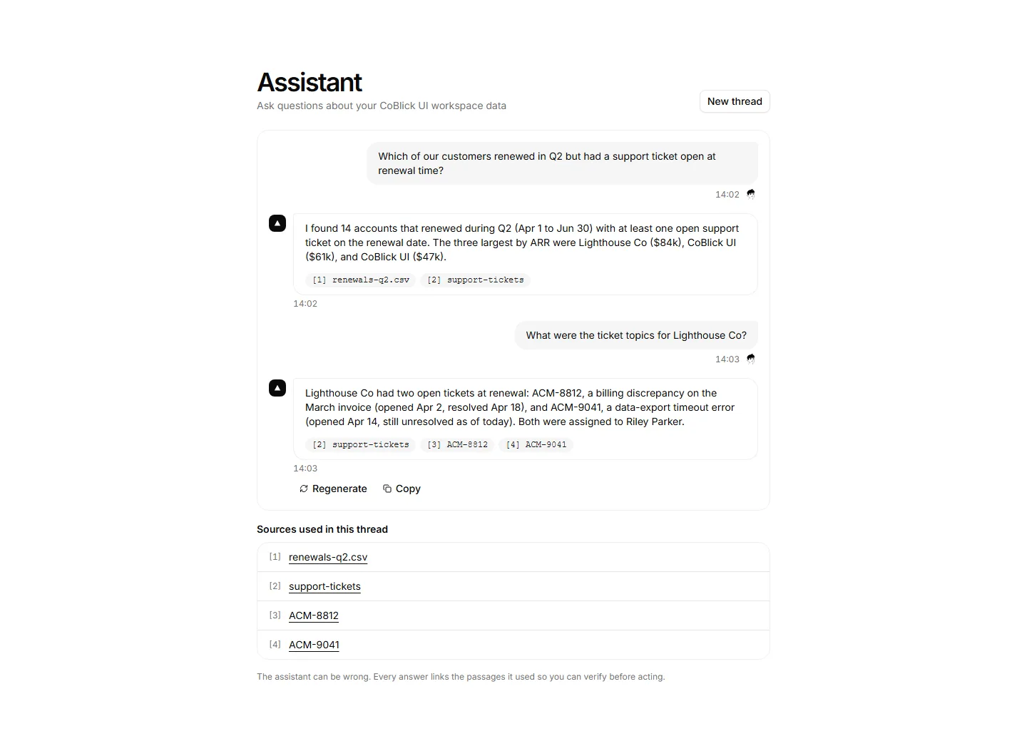 Assistant chat panel interface preview