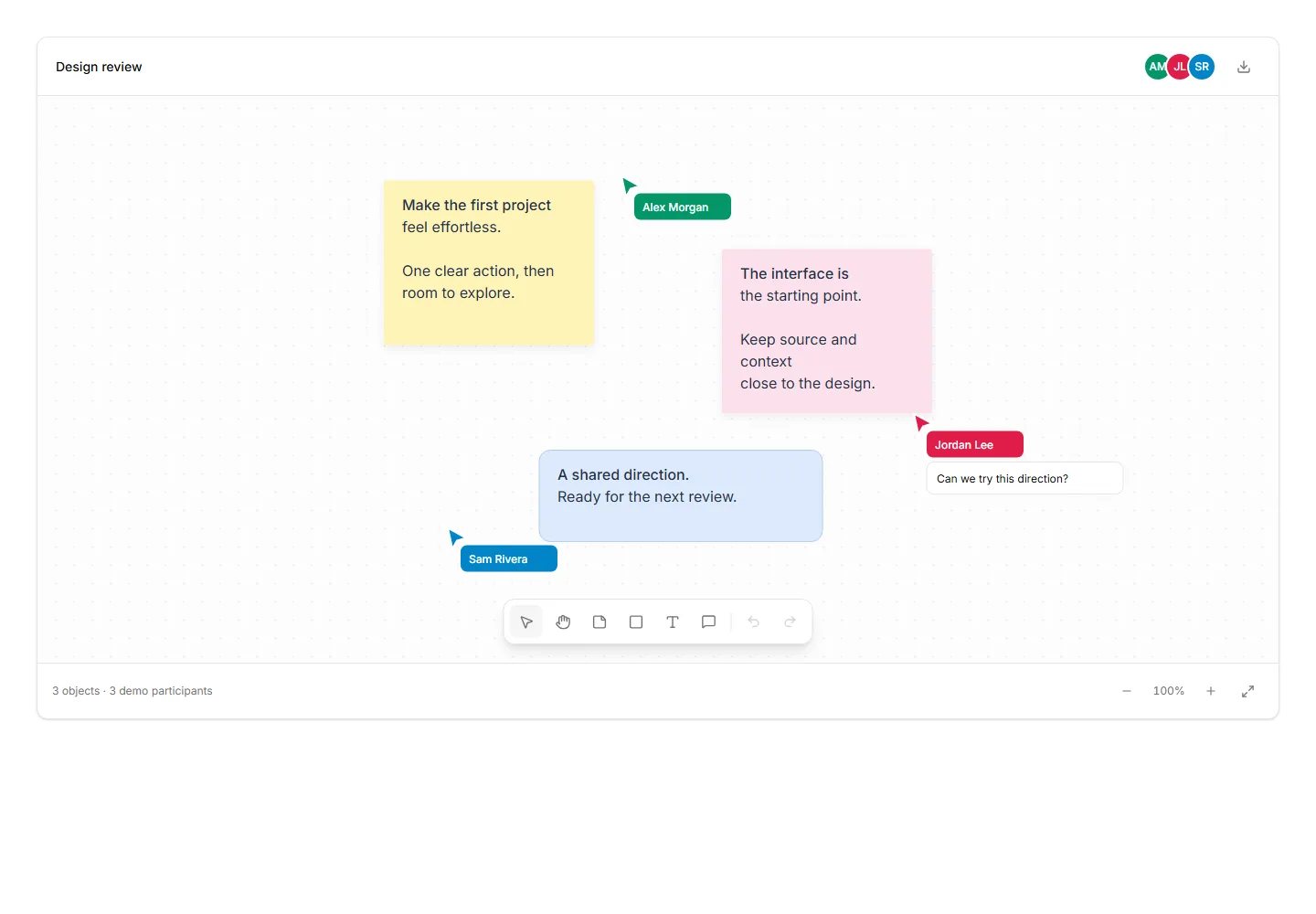 Static preview of application-pro-comments-annotations-collaborative-canvas