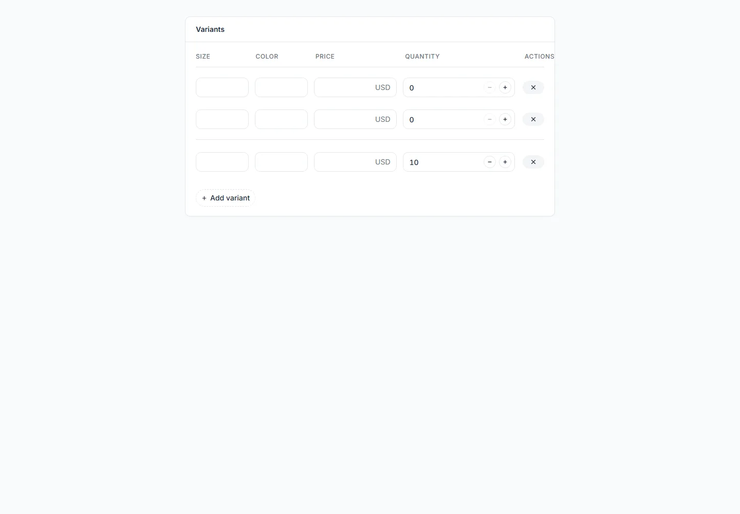 Static preview of application-pro-forms-product-variant-editor