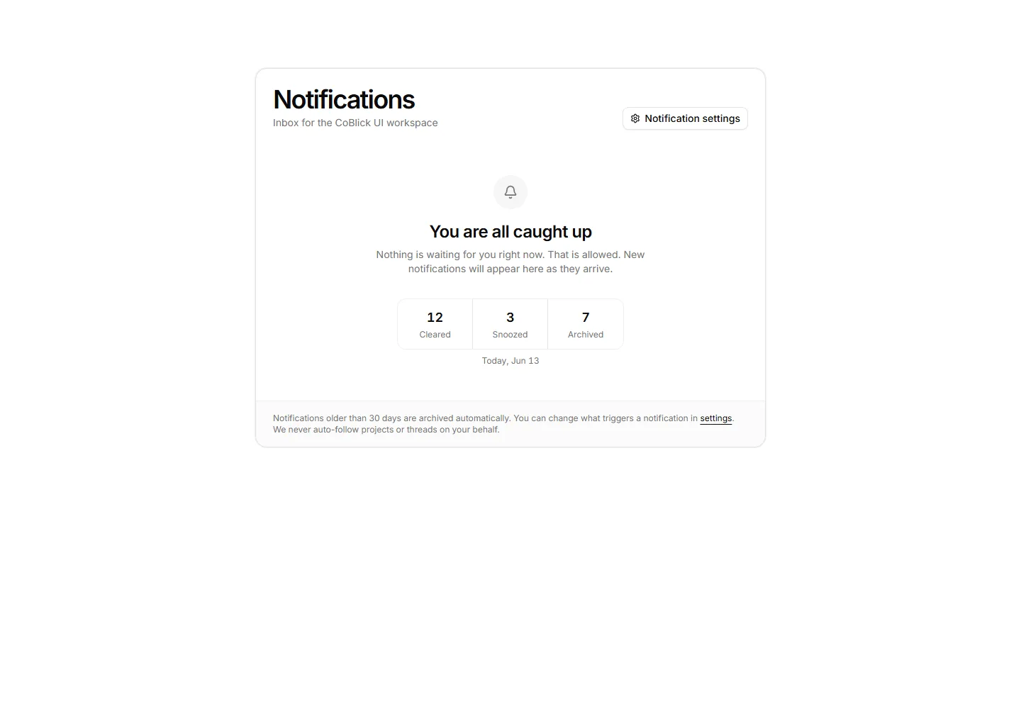 Static preview of application-pro-notifications-notification-empty-state