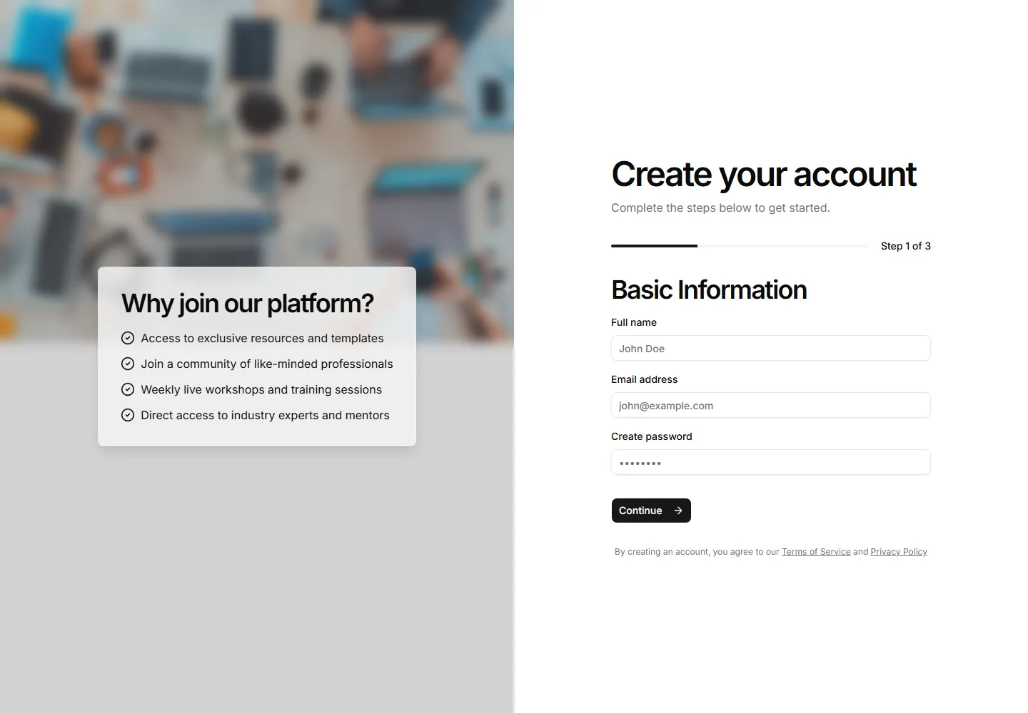 Static preview of marketing-hero-forms-split-screen-multi-step