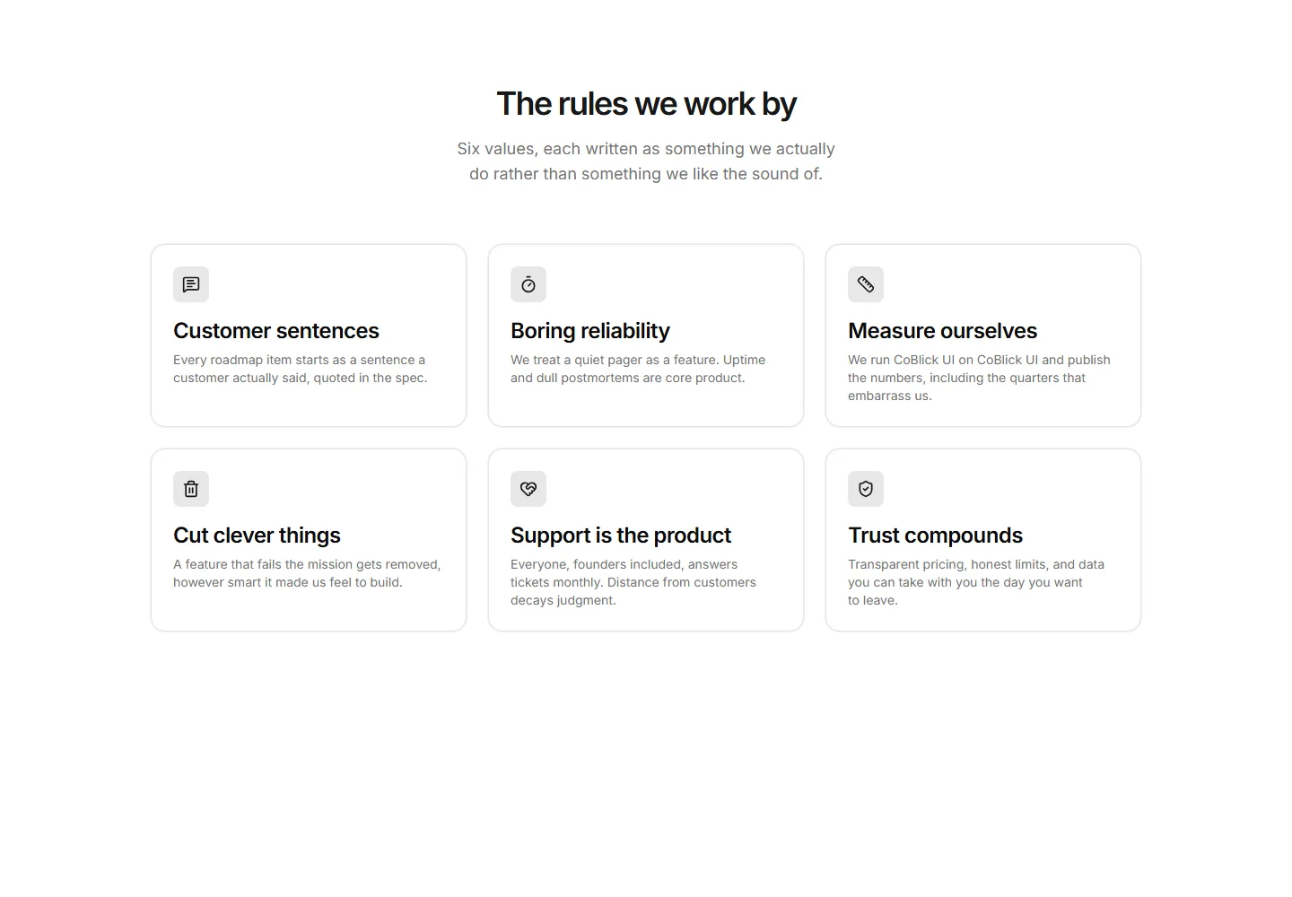 Static preview of marketing-pro-about-sections-values-grid