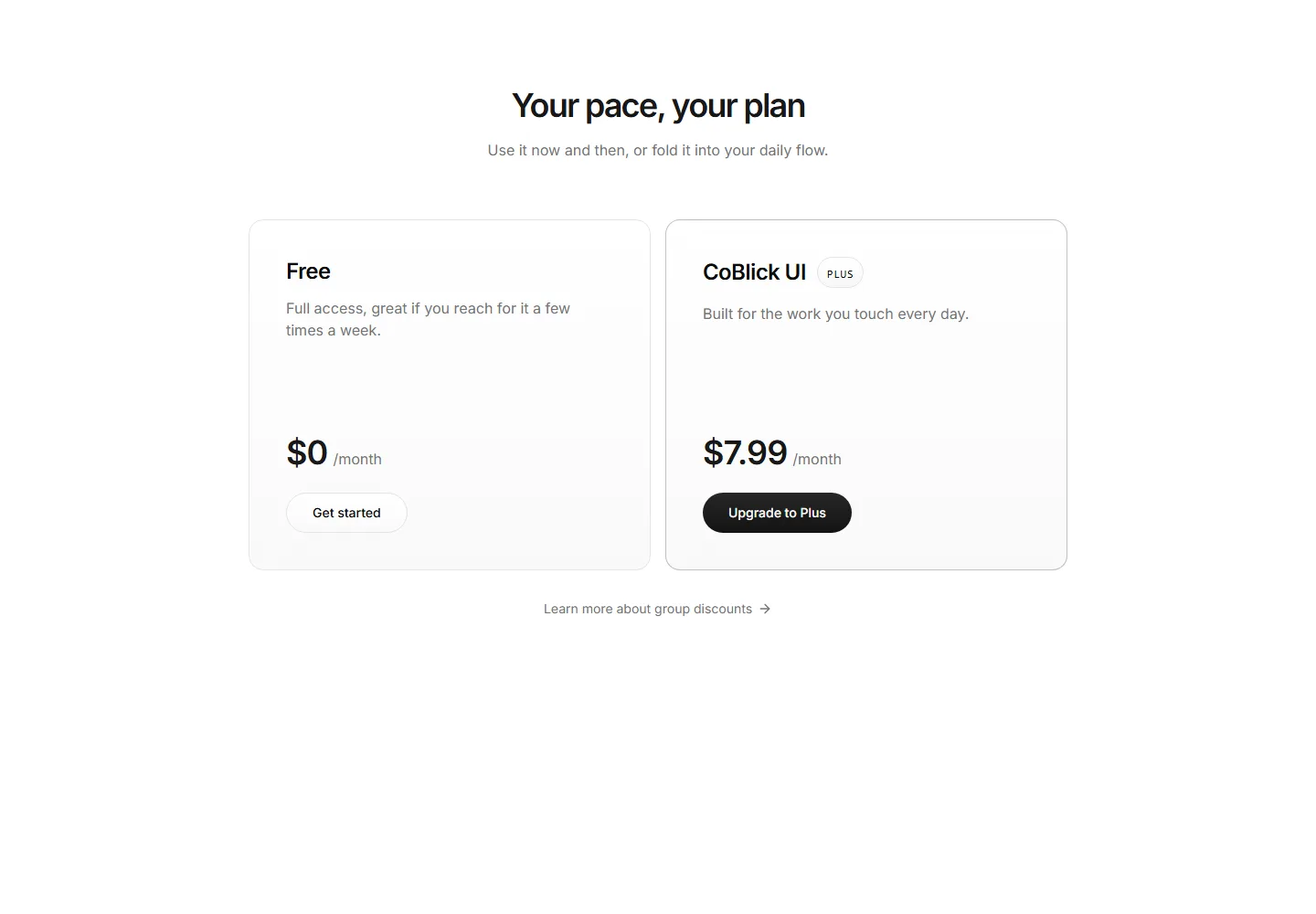 Static preview of modern-saas-pricing-sections-two-plans